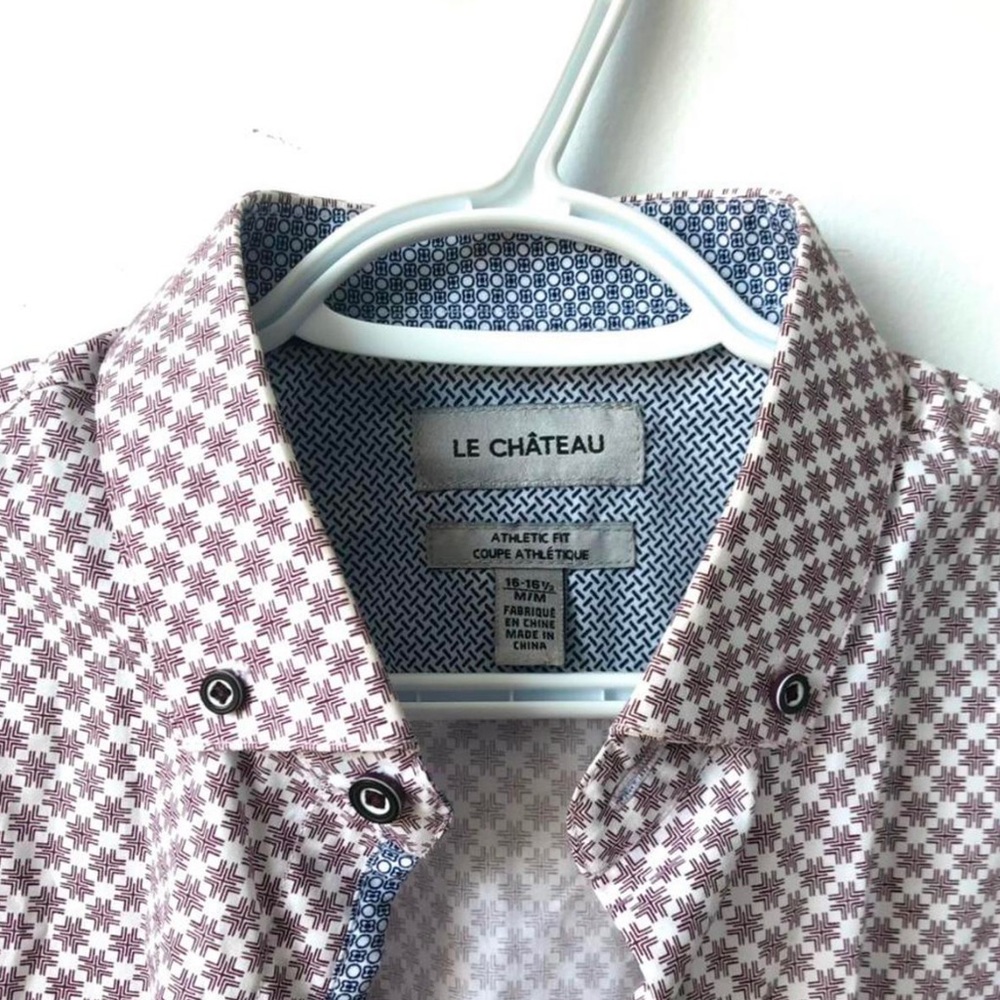 Patterned Button-Up Dress Shirt - Picture 2 of 4
